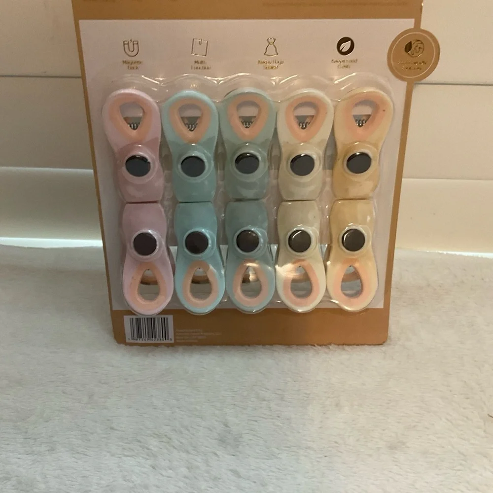Marshalls Floral Peach Bag Clips - 10pc